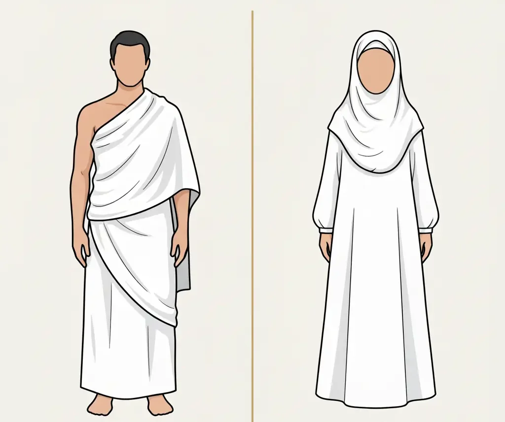 Ihram clothing for men and women during Hajj and Umrah